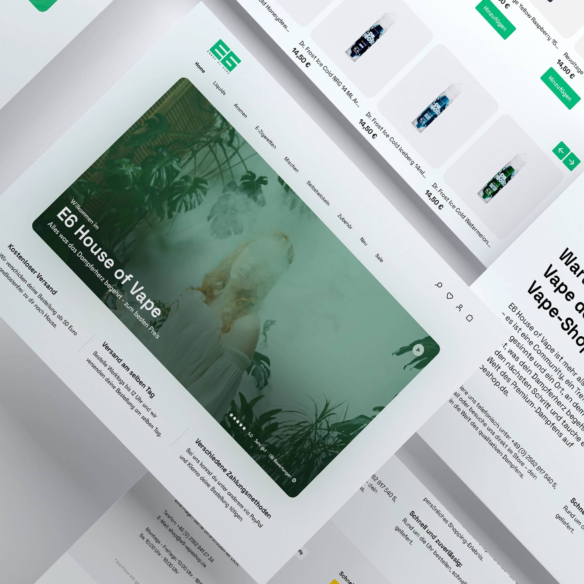E6 House of Vape – Shopware E-Commerce Projekt von Pixzl